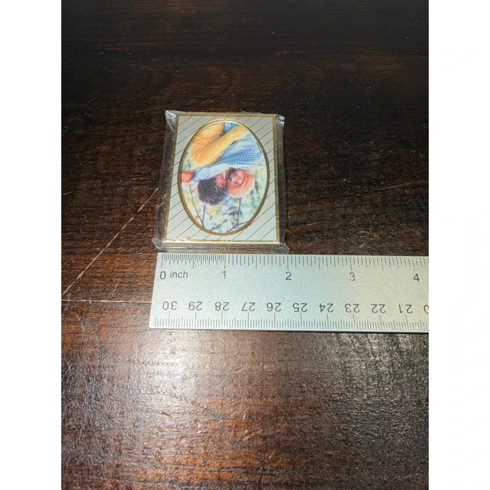 Vintage Miniature Picture Frames‎ Set of 2 Gold Silver Tone 2x2.5 Sealed
